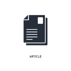 article icon. simple element illustration. isolated trendy filled article icon on white background. can be used for web, mobile, ui.