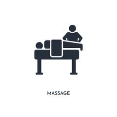 massage icon. simple element illustration. isolated trendy filled massage icon on white background. can be used for web, mobile, ui.