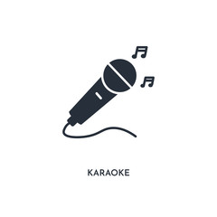 karaoke icon. simple element illustration. isolated trendy filled karaoke icon on white background. can be used for web, mobile, ui.