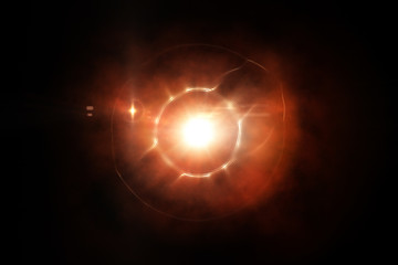 digital eye. Background composed of photo lens and fractal elements on the subject of digital photography and creativity.