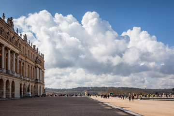 Palace of Versailles against cloudy sky