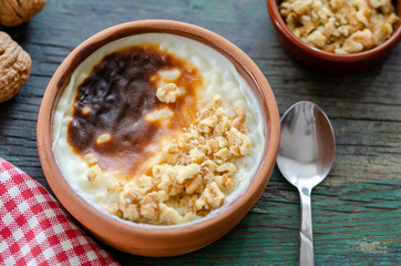 Turkish rice pudding sutlac,