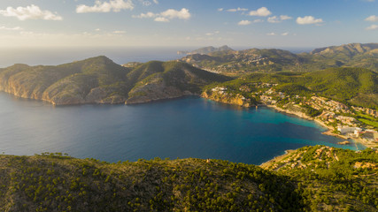 top view of the Bay of camp de Mar Majorca Spain