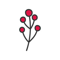 berries branch nature foliage decoration icon