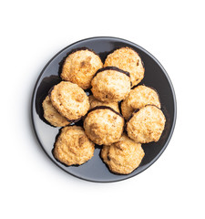 Coconut cookies with chocolate.