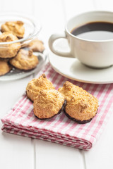Coconut cookies with chocolate.