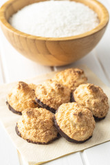 Coconut cookies with chocolate.