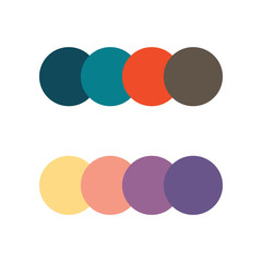 colour palette vector illustration set