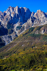 Fototapeta premium view of the mountains in val camonica, valle d'aosta, italy