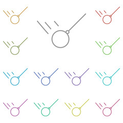 Ball, wrecking multi color icon. Simple thin line, outline vector of construction tools icons for ui and ux, website or mobile application