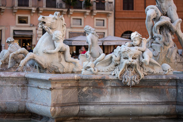 Fountain of Neptune on the Navona square in Rome