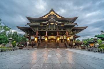 Zenko-ji Temple complex. Hondo (Main Hall) in Nagano City, Japan