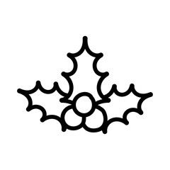 holly berry ornament decoration christmas thick line