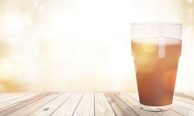 Glass jug of fresh milk  on background