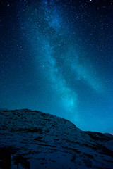 Fototapeta na wymiar Milky Way over a snow covered mountain