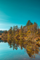Autumn landscape over Norwegian mountains