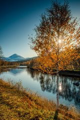Autumn landscape over Norwegian mountains