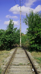 Pillar at a dead end of a rail road