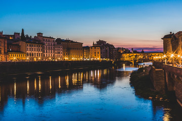 ponte vecchio in florence at night