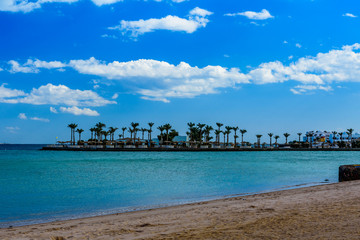 Panoramic view on a Red sea. Summer vacation