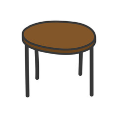 brown round table furniture icon