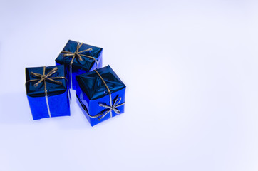 Christmas and New Year holidays background greeting card with gifts free space for your text