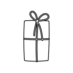 wrapped gift box decoration party icon thick line