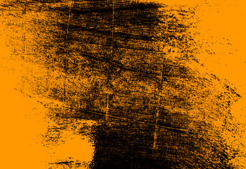 yellow and black paint background texture with brush strokes