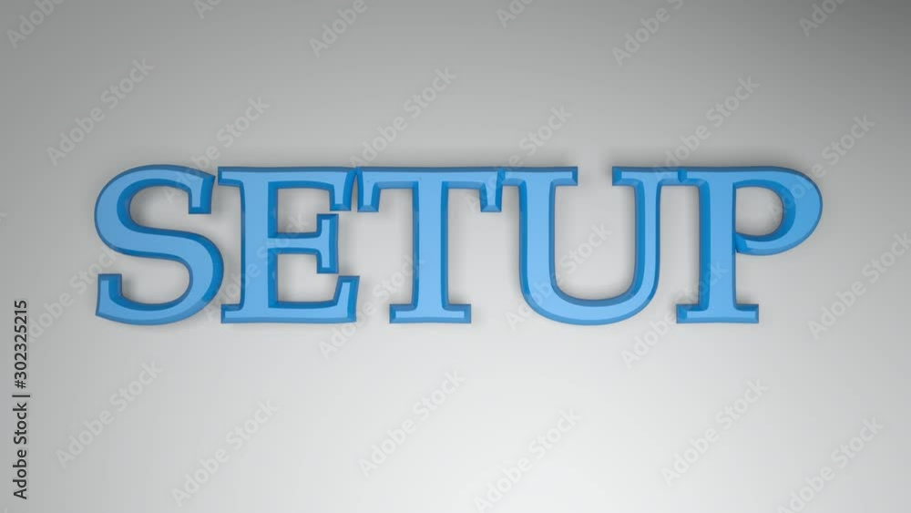 Poster the write setup in blue letters on a white background, with two horizontal lines going from one side