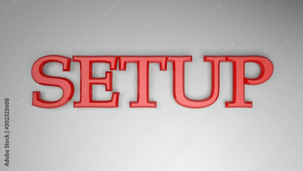 Poster the write setup in red letters on a white background, with two horizontal lines going from one side 
