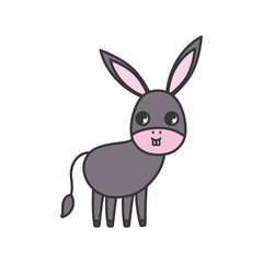 Fototapeta na wymiar donkey animal cartoon icon on white background