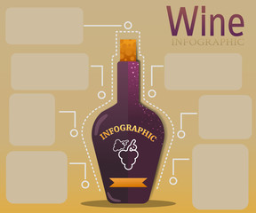 Old Wine bottle infographic template