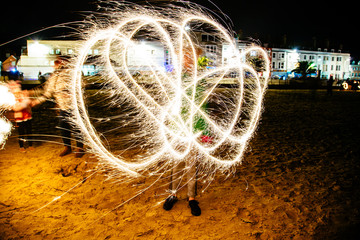 Sparklers on Weymouth Beach