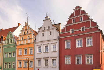 Market square in Zagan. Poland