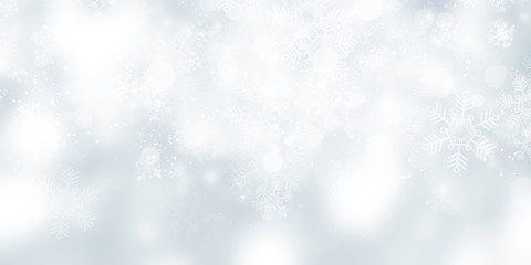 white blur abstract background. bokeh christmas blurred beautiful shiny Christmas lights. Snow background.