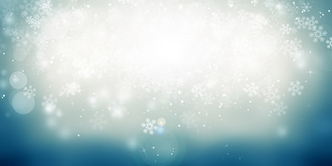 Obraz premium white snow blur abstract background. Bokeh Christmas blurred beautiful shiny Christmas lights