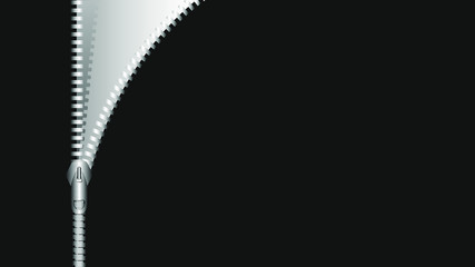Open zipper, editable template. Stylish black background for banner, landing page, flyer, cover, stories etc. Vector. © Лия Никифорова