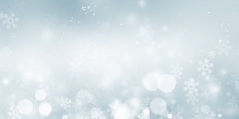 Fototapeta premium white bokeh blur background / Circle light on blue background / abstract light background