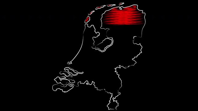 Amsterdam Netherland coloring the map and flag. Motion design.