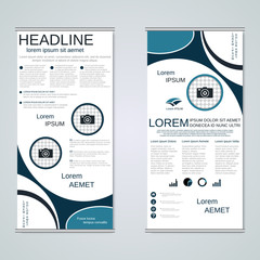 Modern roll-up business banners vector template