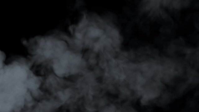 Atmospheric smoke slowly floating through space against transparent background.