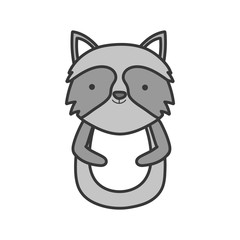 cute raccoon animal cartoon on white background
