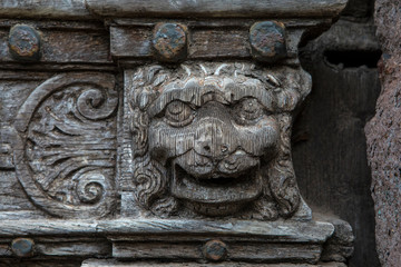 Wooden Carving in Cathedral Close in Exeter