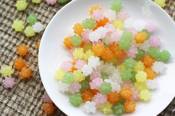 色とりどりの金平糖　和風飴　日本飴　