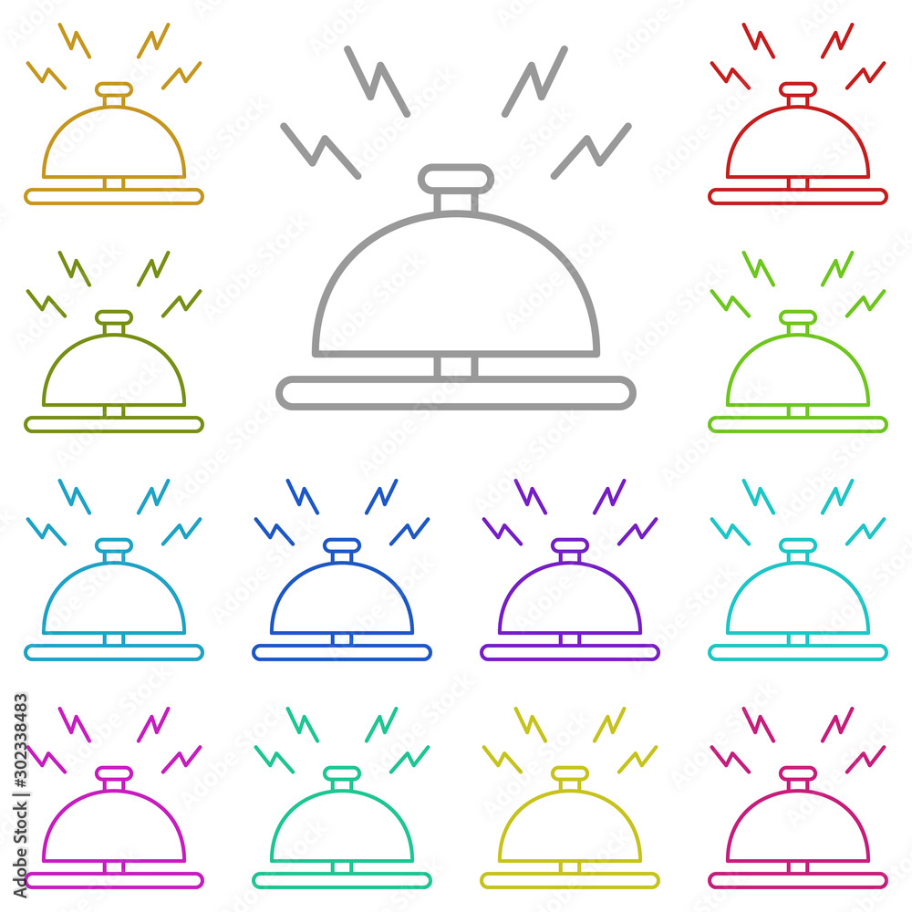 Poster bell, reception multi color icon. simple thin line, outline vector of hotel service icons for ui and