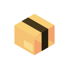 cardboard box online shopping isometric icon