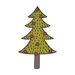 merry christmas decorative tree red balls ornament