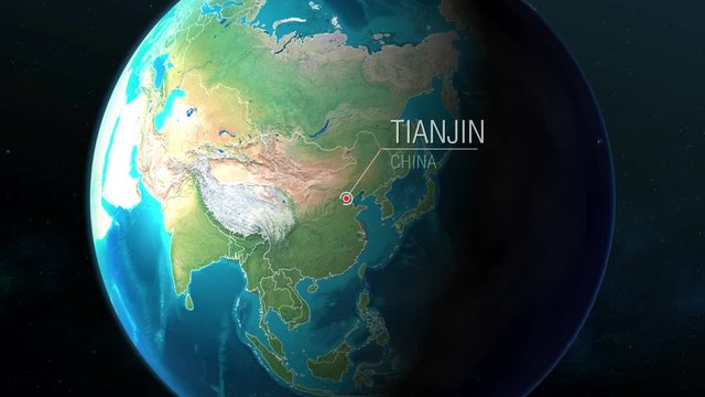 China - Tianjin - Zooming from space to earth