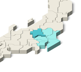 日本地図 白地図 アイソメトリック Geography Wall Mural Geograp Iokuukan