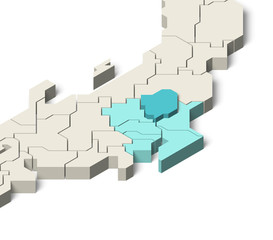 日本地図　関東地方　茨城県